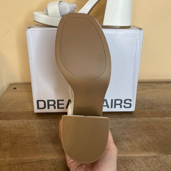 Size 8.5 NIB Dream Pairs off White Platform Open Toe Heels shoes - Picture 4 of 8